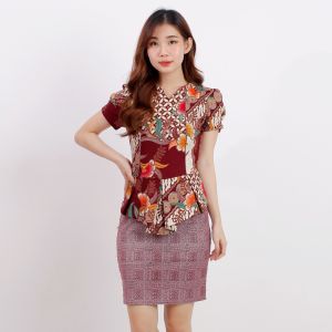 BAJU BATIK WANITA . DRESS BATIK WANITA 018