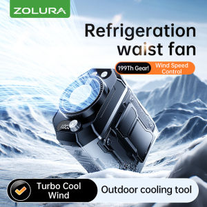ZOLURA Y6 10000mAh Portable Waist Cooling Fan 3 in 1 Outdoor Fan With Light 199 Speed Wind Clip Fan