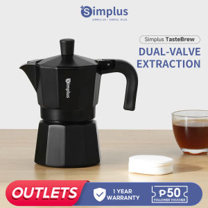Simplus Moka Pot Dual-Valve Pressurized Extraction Rich Crema Intalian Espresso Coffee Maker