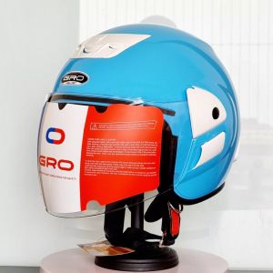 Mũ bảo hiểm 3/4 có kính chính hãng GRO cao cấp - Cho Nam và Nữ - Màu đỏ đô(đỏ mận)