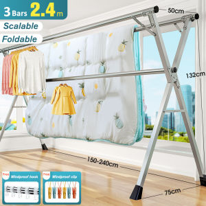GSlife Foldable Clothes Drying Rack with Wheel Heavy Duty Outdoor Rak Penyidai Baju