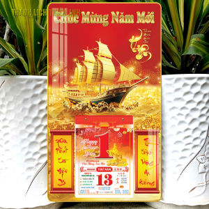 Lịch 2026 lịch treo tường Thuận Buồm Xuôi Gió 34x60cm kèm bloc 14.5x20.5cm (B2)