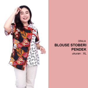 Blouse Big Size Wanita Atasan Batik Lengkap L-XL-2L-3L-4L-5L-6L-7L Model Blus Jumbo Seragam Batik / Blus Pendek Big Size Formal / Atasan Kerja Wanita Jumbo Kantor / Blouse Jumbo Kerja Formal