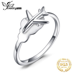 JewelryPalace Airplane 925 Sterling Silver Ring Open Adjustable Stackable Thumb Finger Cuff Wrap Band Fashion Rings for Women