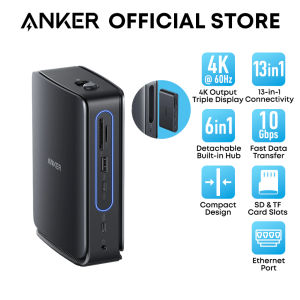 Anker Nano 13-in-1 Docking Station 4K Triple Display 100W Fast Charger with Built-in Detachable 6-in-1 USB Hub A83C3