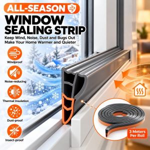 ZEIIE Self Adhesive Sliding Window Seal Strip Wind Blocking Flexible TPE Window Sash Gasket Sash Joint Sealing Cuttable Window Weatherstripping Sliding Windows