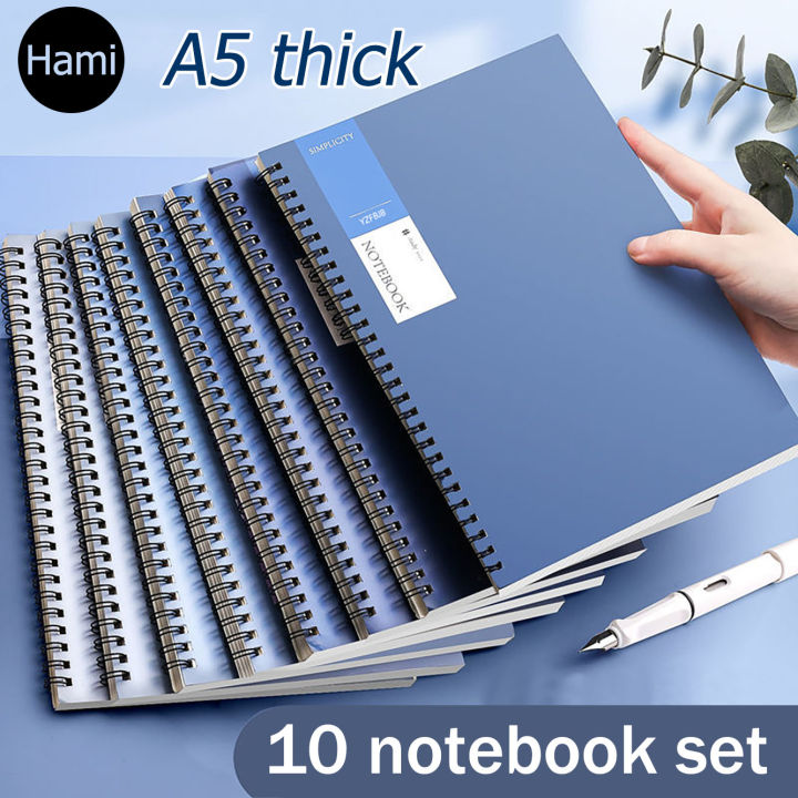 Hami A5 Spiral Notebooks For High School 60 Sheets Morandi Coil Notebook Set Thickened Spring Notebook Students Notepad