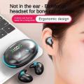 USB Rechargeable Sleeping Slim X55 Bluetooth Wireless Earbuds with Digital LED Display and Touch Control Buds. 