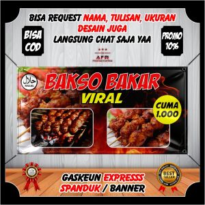 Spanduk Banner Jualan Bakso Bakar Sosis Bakar - Banner Bener Bakso Baso Bakar