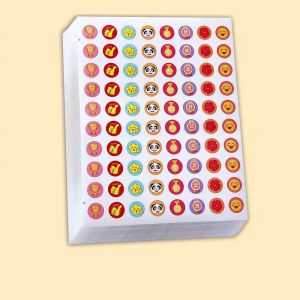 RGFV 800 Pcs/Bag Cartoon Animals Reward Stickers Self-adhesive Cute Star Encouragement Motivational Sticker Labels Various Styles Multi-purpose Small Red Flowers Kids