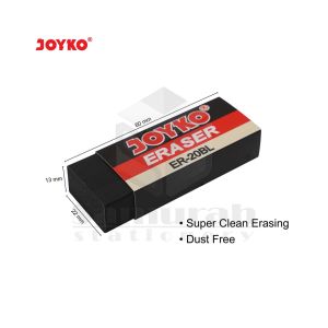 Penghapus Pensil Joyko B 20 Besar ( Sepak isi 20 Pcs ) ER20 BL Hitam / B20 Putih