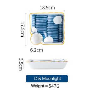 [LOCAL SELLER] Japanese Style Ceramic Dumplings Sushi Plate with Sauce Dish Household Dessert Cake Fruit Tray Kitchen Dinnerware