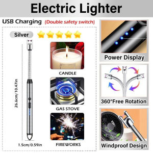 LIGHTS UP INSTANTLY electric lighter rechargeable lighter  Outdoor Camping Kitchen usb lighter Electric Arc Lighter Windproof Lighter 打火机 electronic lighter 360 Rotation Pulse Ignition 打火機防風充电式