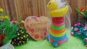 438 Mainan Edukasi Edukatif Anak Bayi Stacking Duck  Donat Bebek Roda