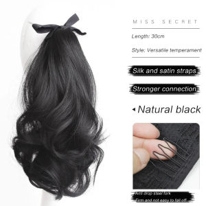 25cm Synthetic Short Wavy Drawstring Ponytail Black Brown Pony Tail Natural False Hairpiece Clip In Hair Extension for Women