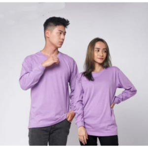 ( BISA COD ) Kaos polos lengan panjang soft katun combed 30s UNGU MUDA / LILAC kaos lengan panjang polos kaos polos pria wanita lengan panjang kaos hijab polos kaos polos premium lengan panjang