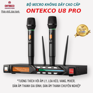 [ Bảo hành 12 tháng] Dòng sản phẩm micro không dây đầu thu karaoke- U8 pro tấn số UHF bắt sóng xa  ổn định có chức năng dò tần số tương thích với âm ly dàn karaoke mixer thiết bị âm thanh chuyên nghiệp