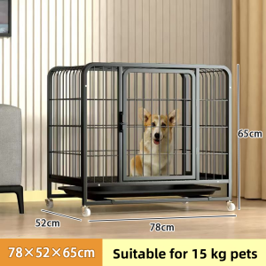 🐶Square Tube Dog Cage - For Small (Shiba Inu) Medium & Large Dogs (Golden Retriever) Indoor Dog Villa with Tray