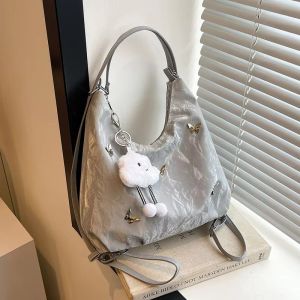 Butterfly Women Handbag Multi-purpose Shoulder Bag Backpack Tote Purse Soft Leather Large Capacity