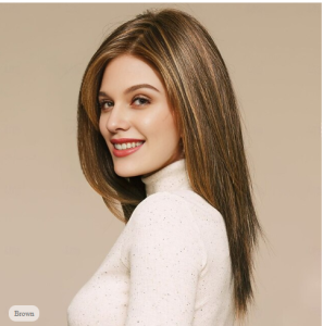 Inspired Wigs Synthetic Wig Straight Asymmetrical Wig Long Brown Synthetic Hair Womens Fashionable Design Soft Natural Brown