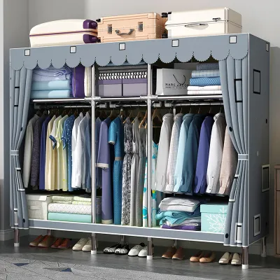 Leego 23mm alloy wardrobe alloy adapter all-alloy wardrobe household storage organizing clothes thick steel pipe wardrobe