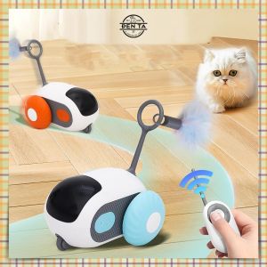 Đồ chơi xe điện tự động điều khiển từ xa tương tác giải trí cho mèo sạc USB - Đen Ta pet shop