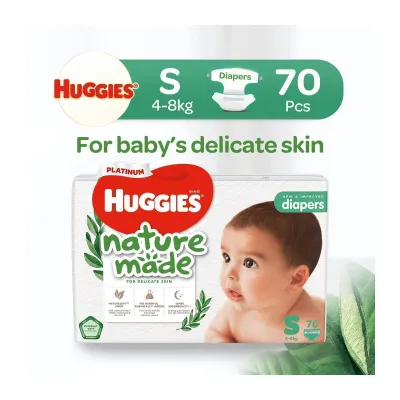 Huggies Platinum Naturemade S 70s Tape Diapers