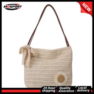 【Free Shipping】 Women Straw Woven Top Handle Tote Bag for Women Casual Travel Shopping Durable Natural Color Shoulder Bag