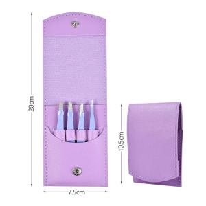 4Pcs Tweezers Set with bag Professional Stainless Steel Tweezers for Eyebrows - Great Precision for Facial Hair