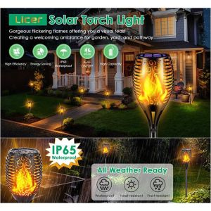 Solar Flame Light IP65 Waterproof Patio Garden Outdoor Landscape Light