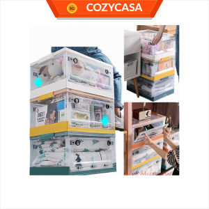 【COZYCASA】Heighten Plastic foldable stackable Organizer two side door open Extra big storage box faster delivery