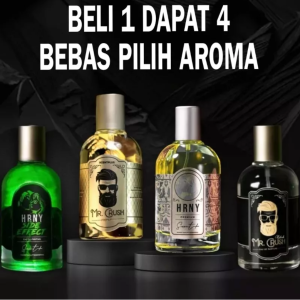 Promo Hemat Beli 1 Dapat 4 Free Emas Parfum Pemikat Parfum Mr Crush Parfum Pria Parfum Wanita Tahan Lama 30ML Mr Crush Black HRNY Side Effect Staycation