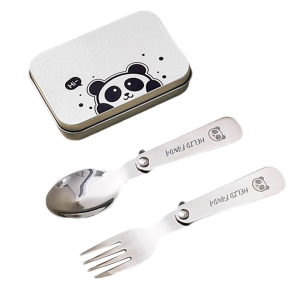 Folding Travel Camping Cutlery Set Portable Utensil Light Weight Metal Fork Spoon Outdoor Flatware Dishwasher Safe