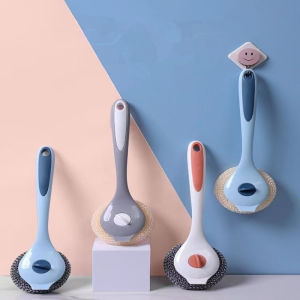 Long Handle Sink Pot Dish Dishwashing Brush Removal Kitchen Brushes Bamboo Fiber Dish Brush With Handle