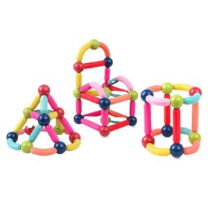 CGGUE แบบข้อต่อ ของเล่นบล็อกแม่เหล็ก สามารถเคลื่อนย้ายได้ บล็อก ของเล่นแม่เหล็ก Montessori ตกแต่งโต๊ะทำงาน ทำด้วยมือ ของเล่นตัวต่อแม่เหล็ก ของขวัญความรักจากแฟน