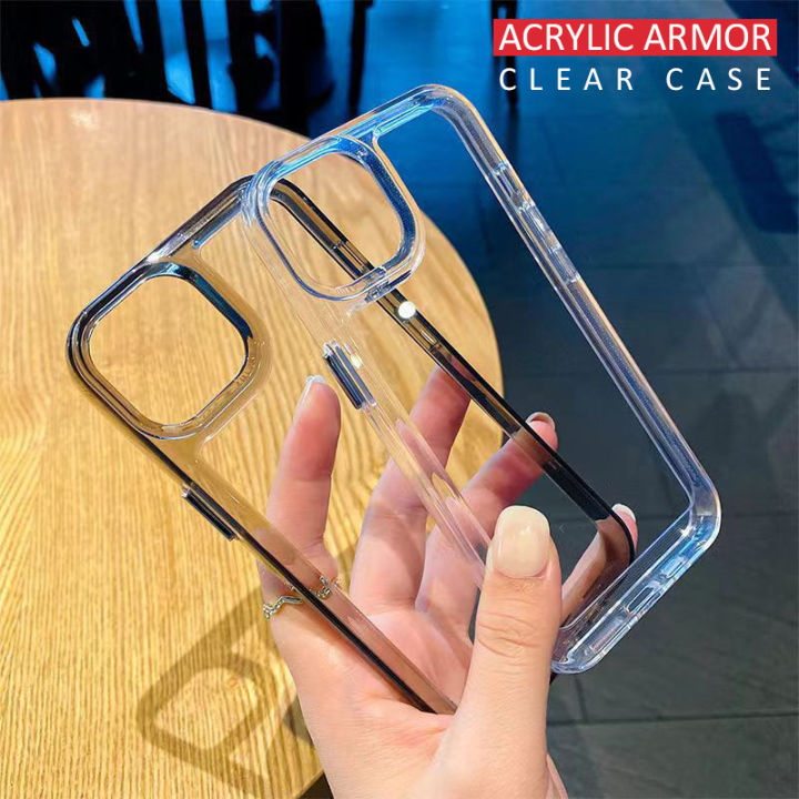 ARMOR ACRYLIC CLEAR CASE iPhone 11 12 13 14 15 PRO MAX X XR XS