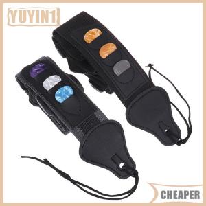 [COD] EHBqna SPORTS สายกีตาร์ไฟฟ้าแบบปรับได้พร้อมที่ใส่กีตาร์3ชิ้นอุปกรณ์เสริมสายเบสกีตาร์อะคูสติกทำจากหนัง PU