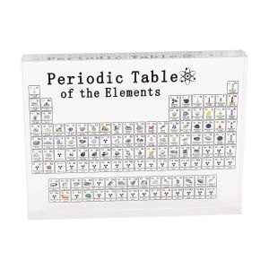 [Timmo House] Acrylic Display Periodic Table With Real Elements For Kids School Teaching Birthday Gifts Chemical Element Home Decor