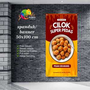 Cetak Spanduk Banner Cilok Super Pedas