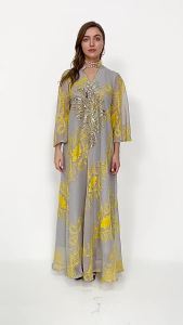 Ethnic Muslim Sequins Embroidered Evening Clothing Women Middle East Moroccan Caftan Dubai Turkish Arabic Oman Party Clothes ㏇ 1001