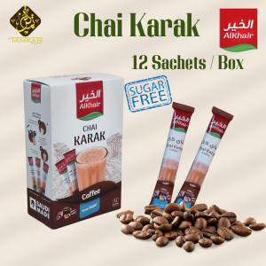 Coffee / Al Khair Chai Karak Coffee / Coffee Blend Tea / 12 Sachets / 180g / Chai Karak / Original / Premium / Sugar Free / Instant Coffee