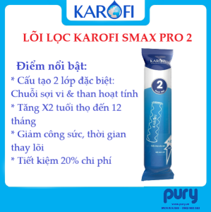 Bộ lõi lọc nước thô 123 SMAX Pro Karofi - Hàng chính hãng Dùng cho máy lọc nước RO