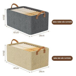 Hộp Vải Đựng Quần Áo Có Khung Thép Cố Định chắc chắnThùng Vải Đừng Đồ Đa Năng Có Thể Gấp Gọn KT 47 * 28 * 20cm