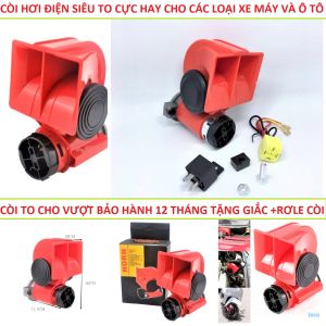 Còi hơi điện 12v-24v cho ô tô xe máy loại tốt độ bền cao âm thanh lớn