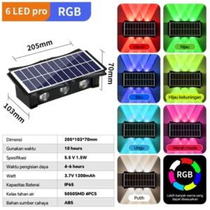 【Ukuran Yang Lebih Besar】Super Terang Lampu Pagar Surya Tahan Air Lampu Tenaga Surya 4/6/8 LED Lampu Tangga Teras Lampu Tangga Dekorasi Taman Lampu Balkon