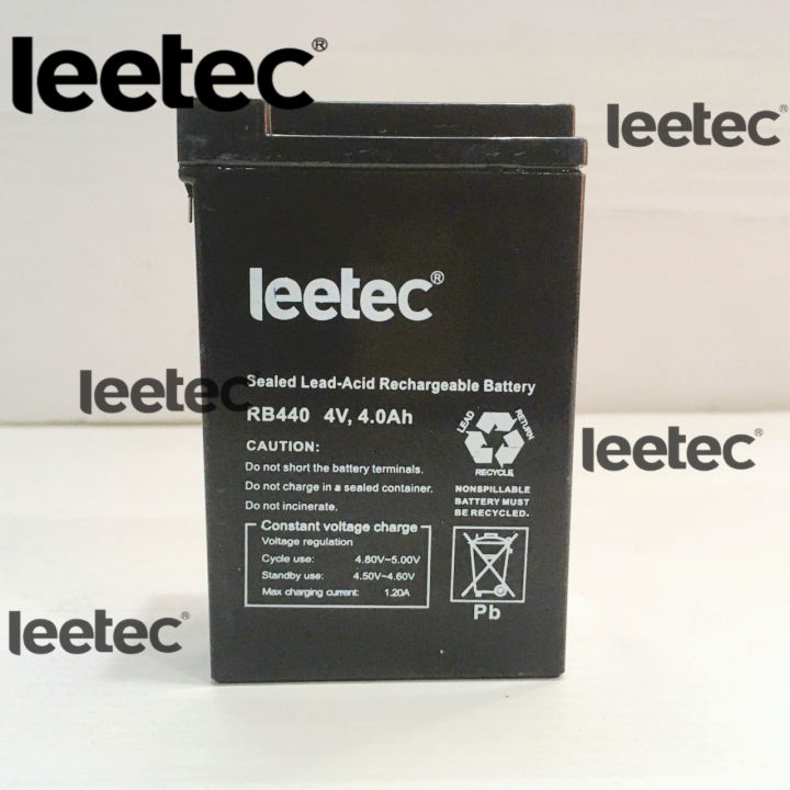 Rechargeable Battery Sealed Lead-Acid 4V 4.0Ah LEETEC RB440 | Lazada ...