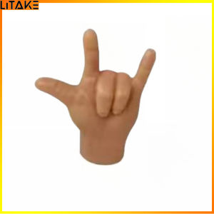 Litake Tiny Finger Hands Funny Mini Hands Puppets Miniature Small Hands Realistic Design Mini Hand Cat Toys Gag Performance Party Favors