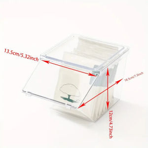 Clear Storage Box Candy Organizer Container Hinge Top Stackable Desktop Fliptop Lid Bin Organizer Container Box Coffee Candy Packet Holder AT