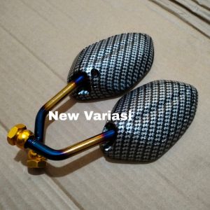 PROMO SPION TWOTONE KARBON MINI MODEL BEAT UNIVERSAL DRAT HONDA DAN DRAT YAMAHA