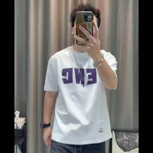 Mens New Letter Printing High end Casual Pure Cotton Short Sleeve T-shirt